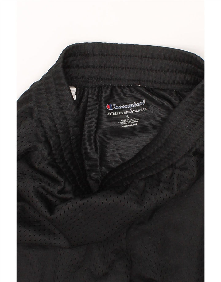 CHAMPION Boys Graphic Sport Shorts 7-8 Years Small Black Polyester Vintage Champion and Second-Hand Champion from Messina Hembry 