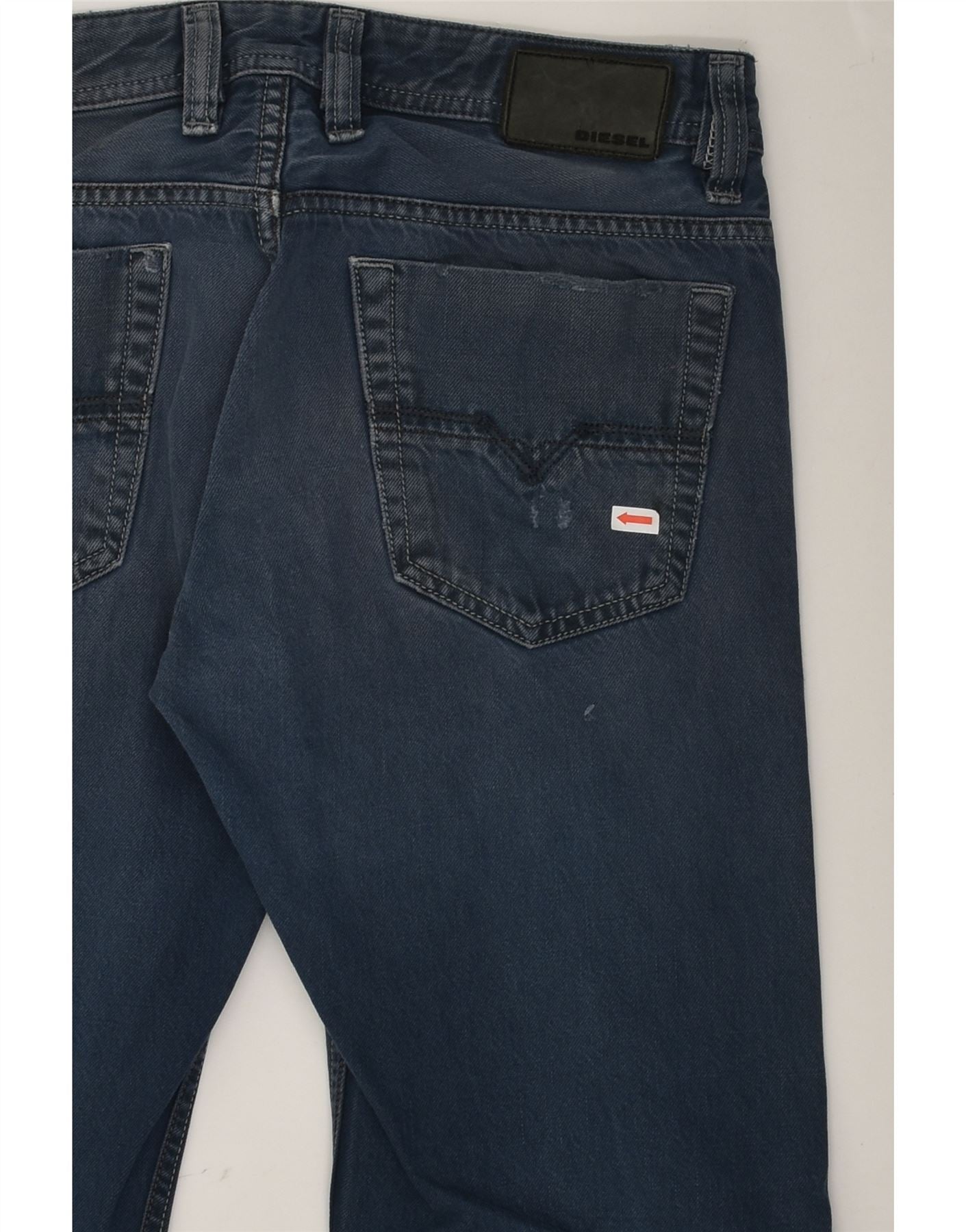 DIESEL Mens Viker-R-Box Straight Jeans W30 L33 Navy Blue Cotton