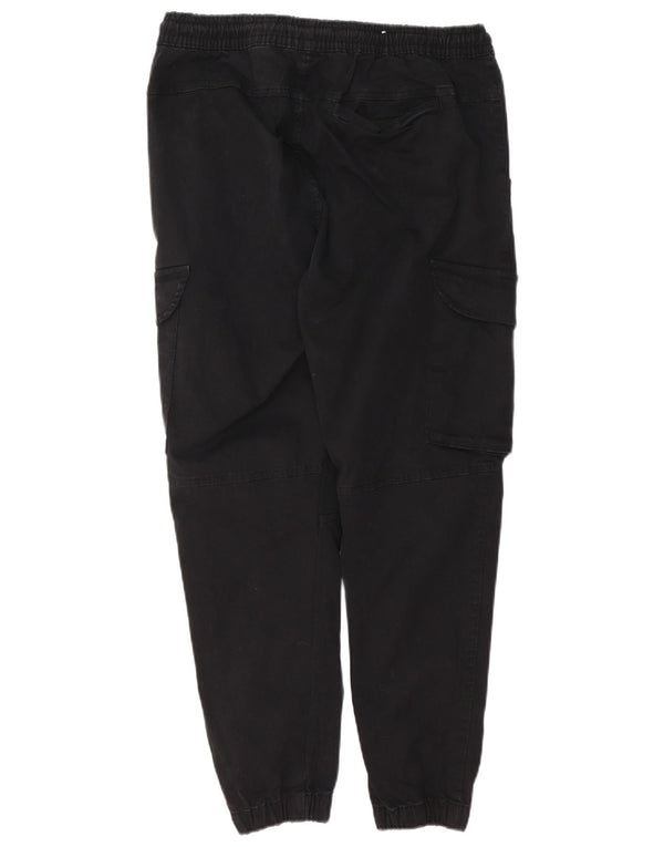 ZARA Mens Joggers Cargo Trousers Large W34 L27 Black Cotton