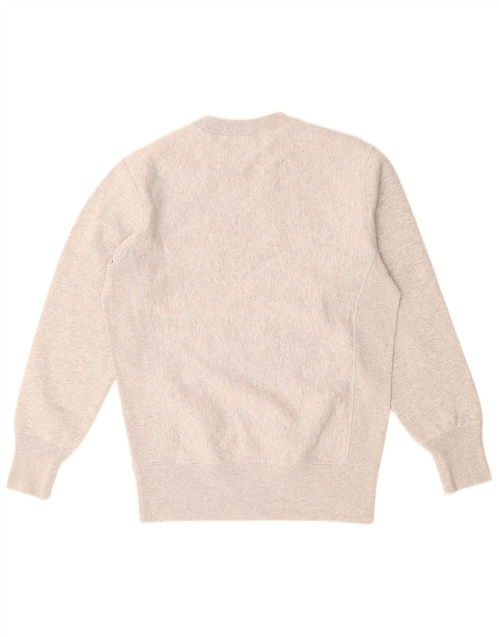 Champion Mens Graphic Sweatshirt Jumper Small Grey Flecked Cotton
