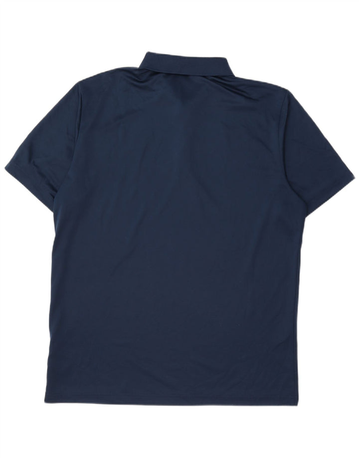 Adidas Mens Polo Shirt Large Navy Blue Polyester