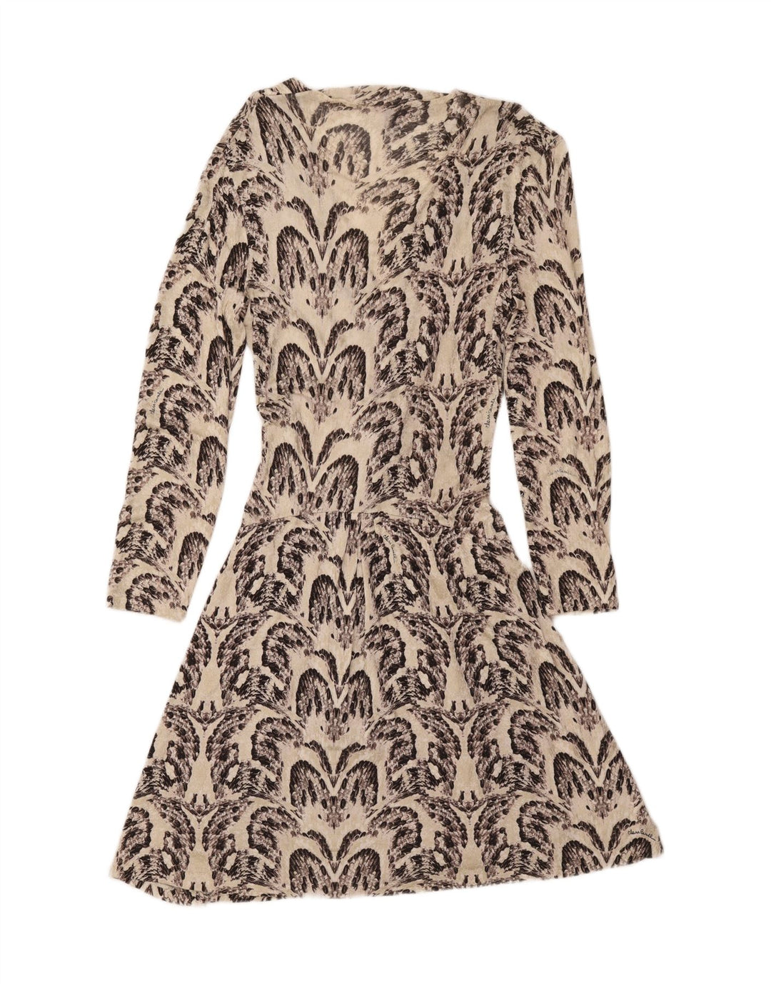 Roberto Cavalli Womens Abstract Pattern A-Line Dress IT 46 Large Off White