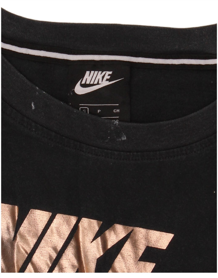NIKE Womens Oversized Graphic T-Shirt Top UK 10 Small Black
