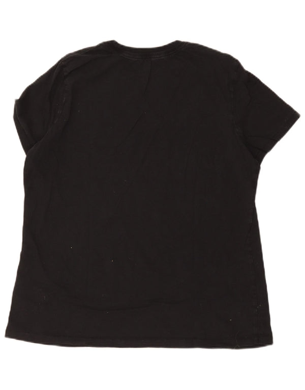 Nike Womens Graphic T-Shirt Top UK 16 Large Black Cotton