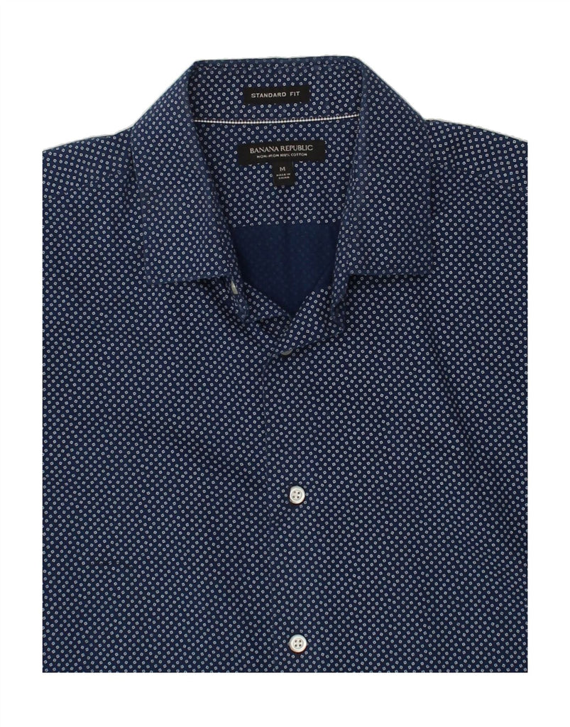 BANANA REPUBLIC Mens Standard Fit Shirt Medium Navy Blue Polka Dot Cotton | Vintage Banana Republic | Thrift | Second-Hand Banana Republic | Used Clothing | Messina Hembry 