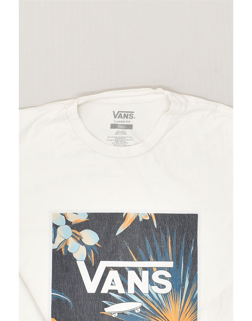 VANS Mens Classic Fit Graphic T-Shirt Top Small White Cotton | Vintage Vans | Thrift | Second-Hand Vans | Used Clothing | Messina Hembry 