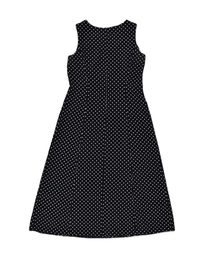 VINTAGE Womens Sleeveless A-Line Dress UK 12 Medium  Black Polka Dot | Vintage Vintage | Thrift | Second-Hand Vintage | Used Clothing | Messina Hembry 