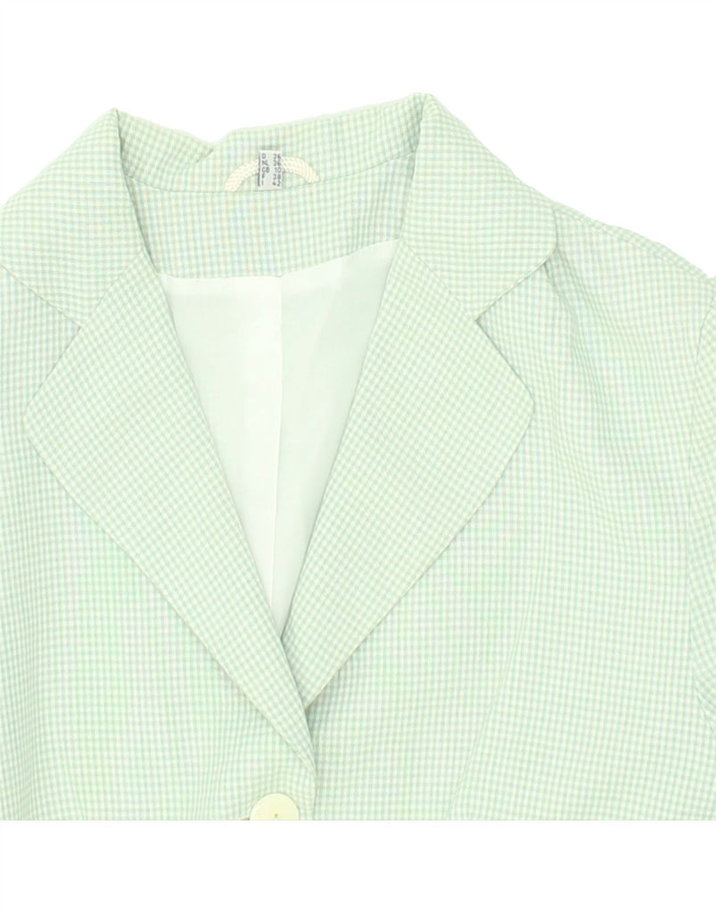 VINTAGE Womens 2 Button Blazer Jacket UK 10 Small Green Check Vintage Vintage and Second-Hand Vintage from Messina Hembry 