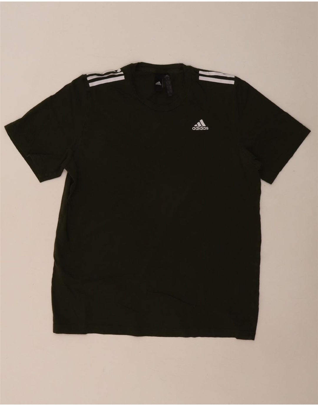 ADIDAS Mens T-Shirt Top Medium Khaki Cotton