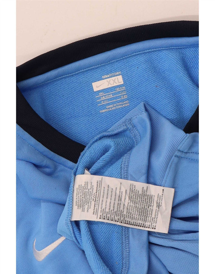 Nike Mens Top Long Sleeve UK 47/48 2XL Blue Colourblock Polyester