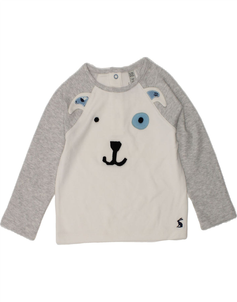 JOULES Baby Boys Graphic Top Long Sleeve 12-18 Months Grey Colourblock | Vintage Joules | Thrift | Second-Hand Joules | Used Clothing | Messina Hembry 