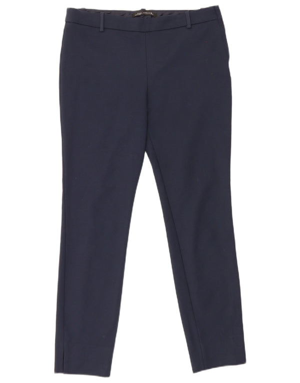 Zara Womens Skinny Chino Trousers Large W30 L27 Navy Blue Cotton