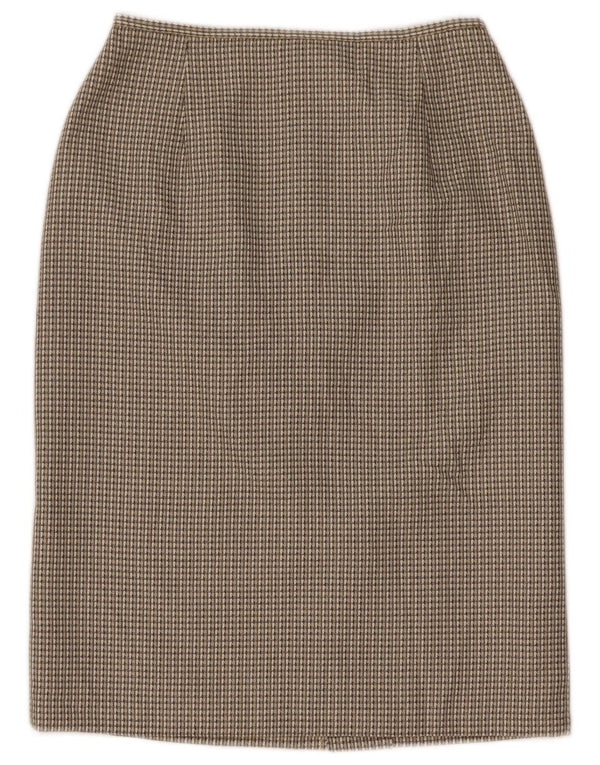 Marks & Spencer Womens Pencil Skirt UK 10 Small W26 Grey Check Polyester