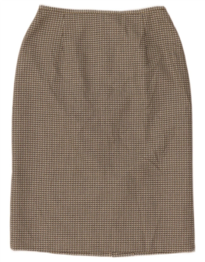Marks & Spencer Womens Pencil Skirt UK 10 Small W26 Grey Check Polyester