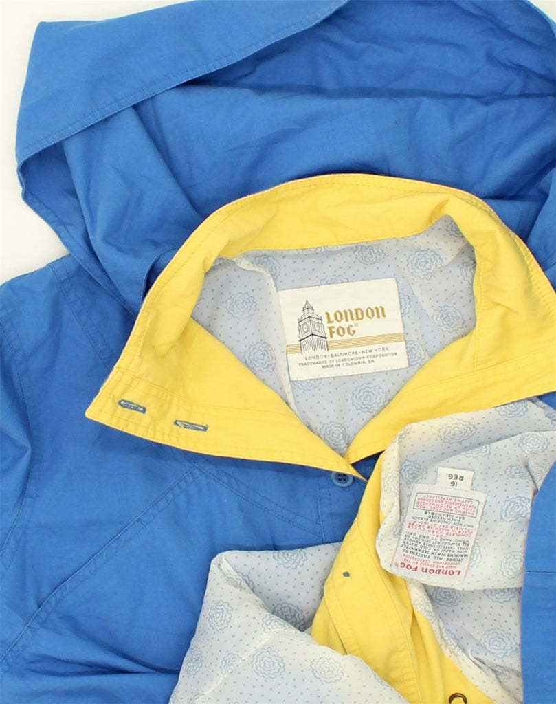 LONDON FOG Womens Hooded Utility Jacket US 16 2XL Blue Cotton | Vintage London Fog | Thrift | Second-Hand London Fog | Used Clothing | Messina Hembry 