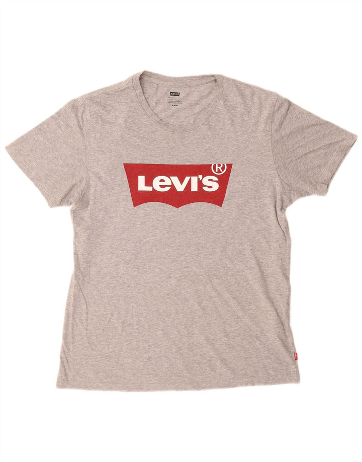 LEVI'S Mens Graphic T-Shirt Top Medium Grey Cotton
