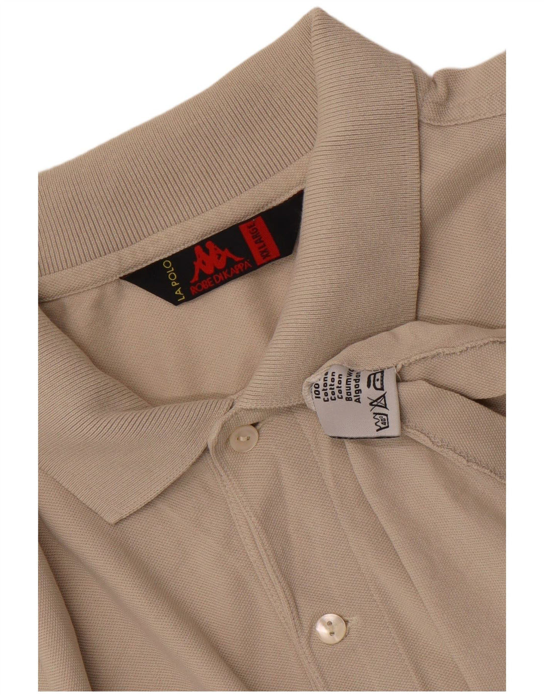 Kappa Mens Polo Shirt 2XL Beige Cotton