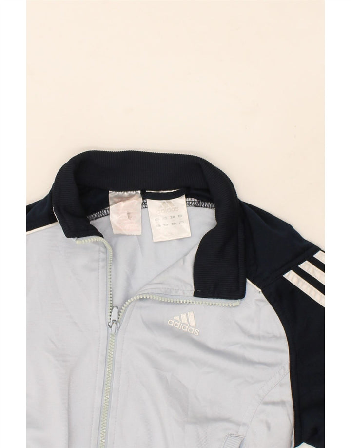ADIDAS Boys Tracksuit Top Jacket 9-10 Years Blue Colourblock Polyester Vintage Adidas and Second-Hand Adidas from Messina Hembry 