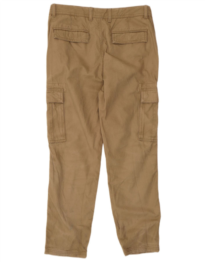 Marks & Spencer Mens Straight Cargo Trousers W32 L29 Beige Cotton