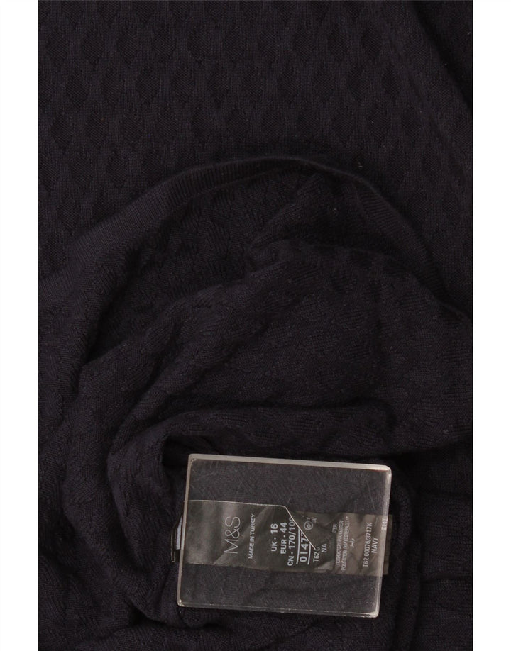 Marks & Spencer Womens A-Line Dress UK 16 Large Navy Blue Viscose