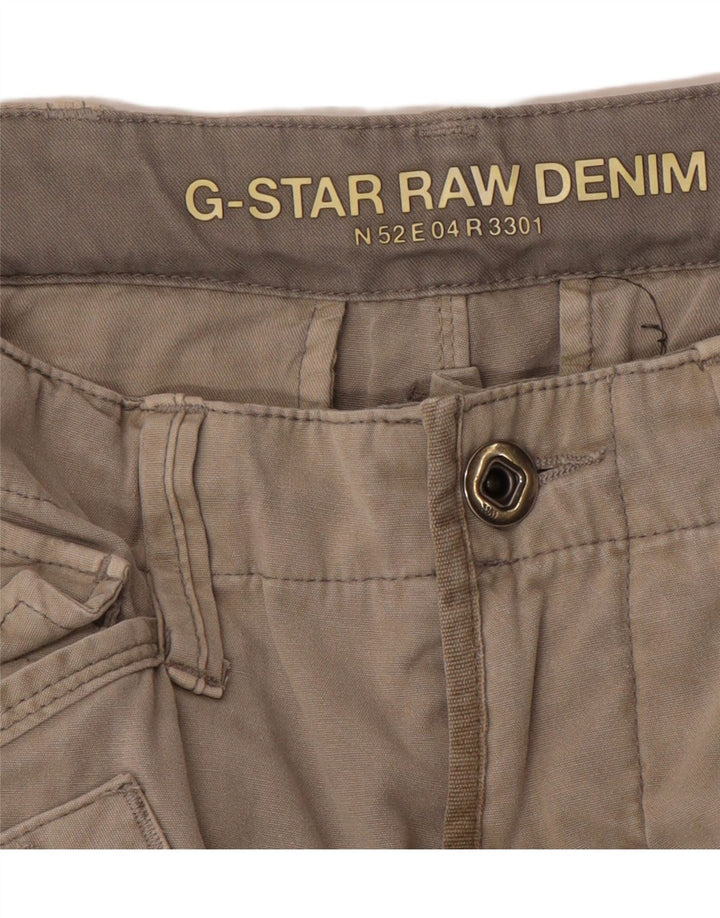 G-STAR Mens 3301 Graphic Cargo Shorts W32 Medium  Grey