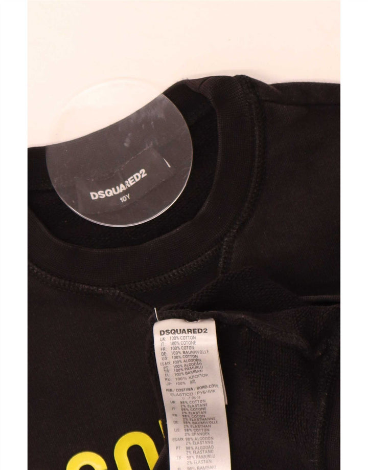 Dsquared2 Boys Graphic Sweatshirt Jumper 9-10 Years Black Cotton