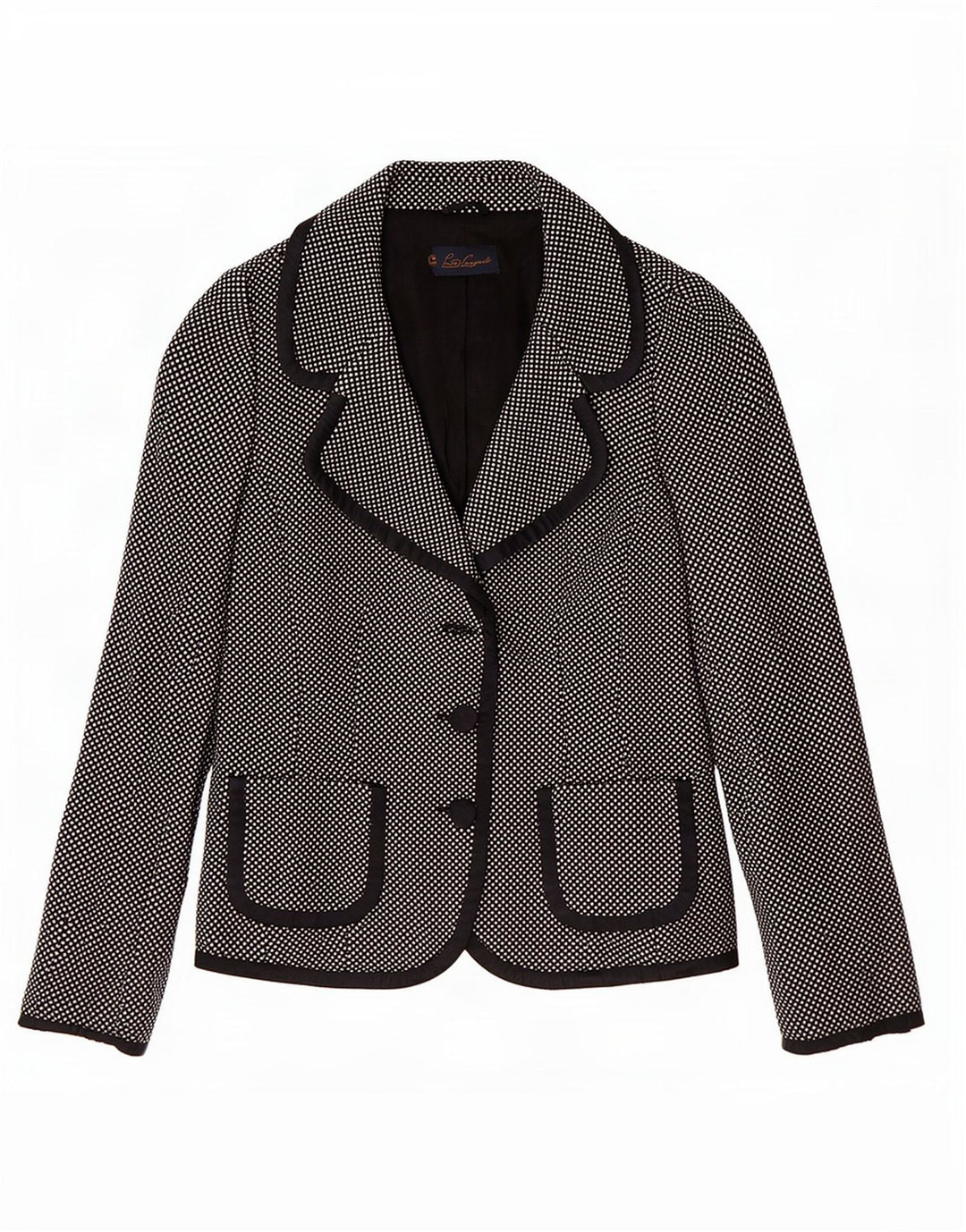 Luisa Spagnoli Womens 3 Button Blazer Jacket UK 10 Small Black Flecked Wool