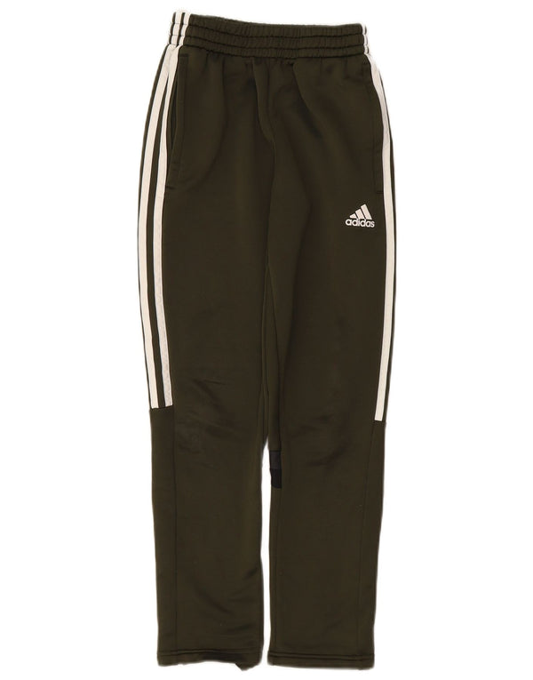 ADIDAS Boys Aeroready Tracksuit Trousers 11-12 Years  Green Colourblock