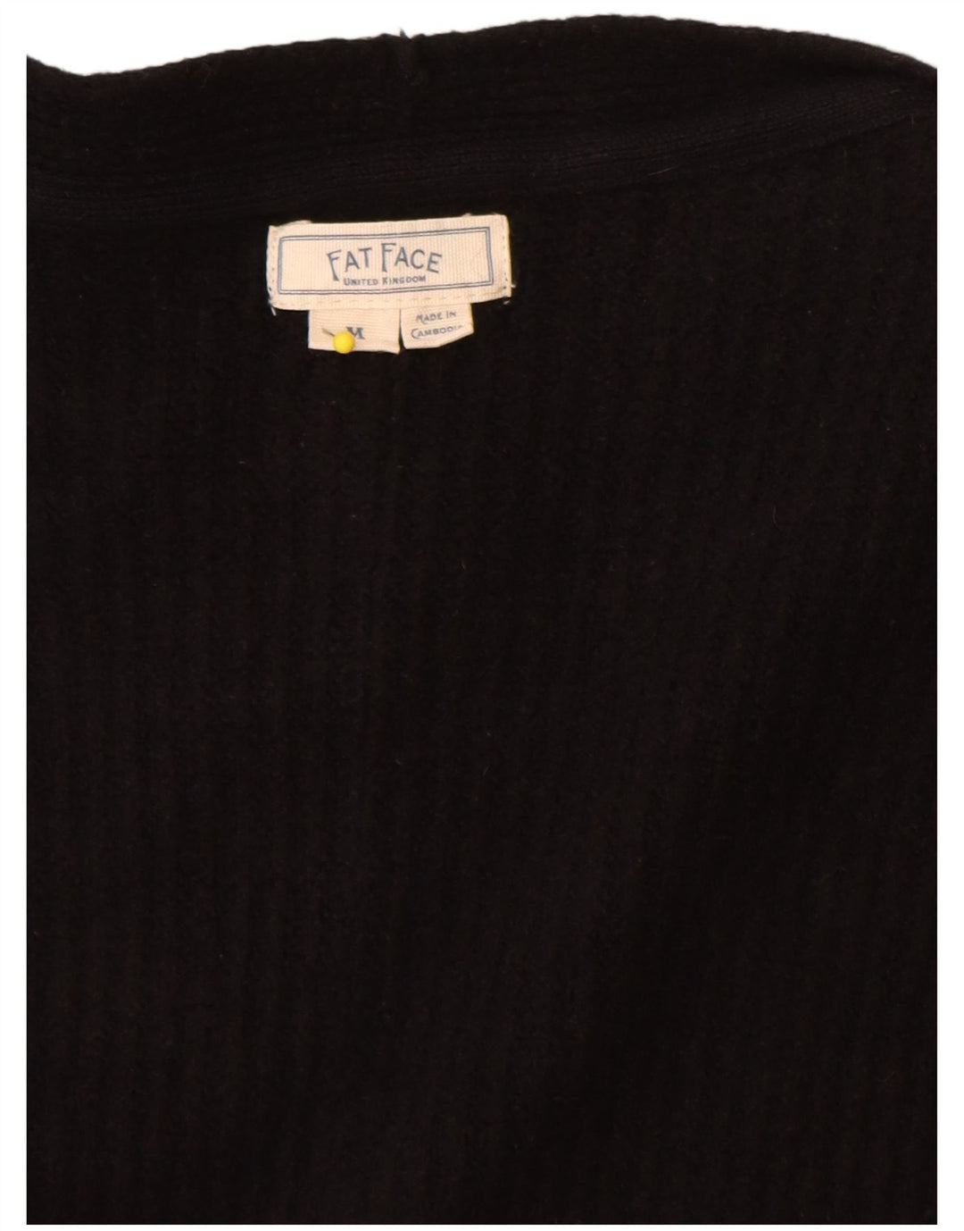 Fat Face Womens Longline Sleeveless Cardigan Sweater UK 14 Medium Black