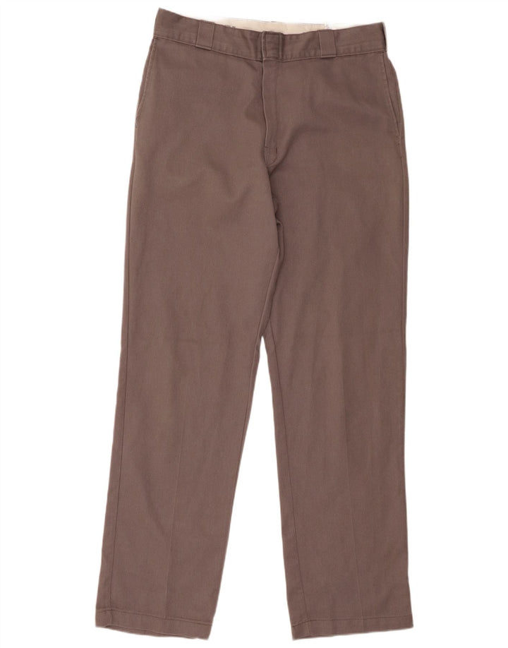 Dickies Mens Straight Chino Trousers W34 L34 Grey Polyester