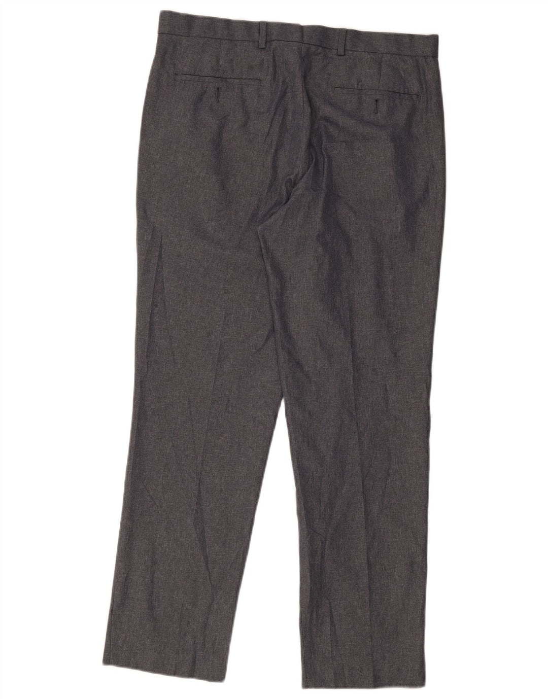 Marks & Spencer Mens Straight Chino Trousers W36 L30 Grey Polyester