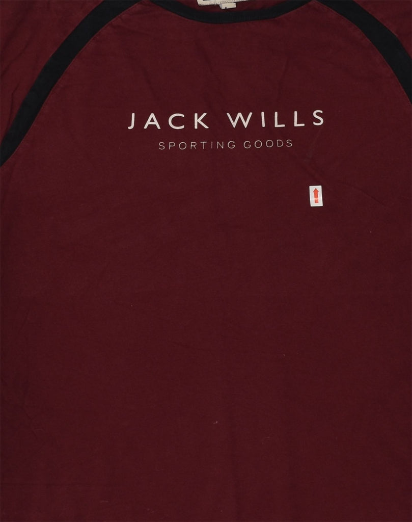 JACK WILLS Mens Graphic T-Shirt Top XS Burgundy Cotton | Vintage Jack Wills | Thrift | Second-Hand Jack Wills | Used Clothing | Messina Hembry 