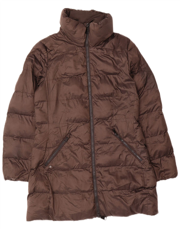 Massimo Dutti Womens Padded Coat UK 14 Medium Brown Polyamide