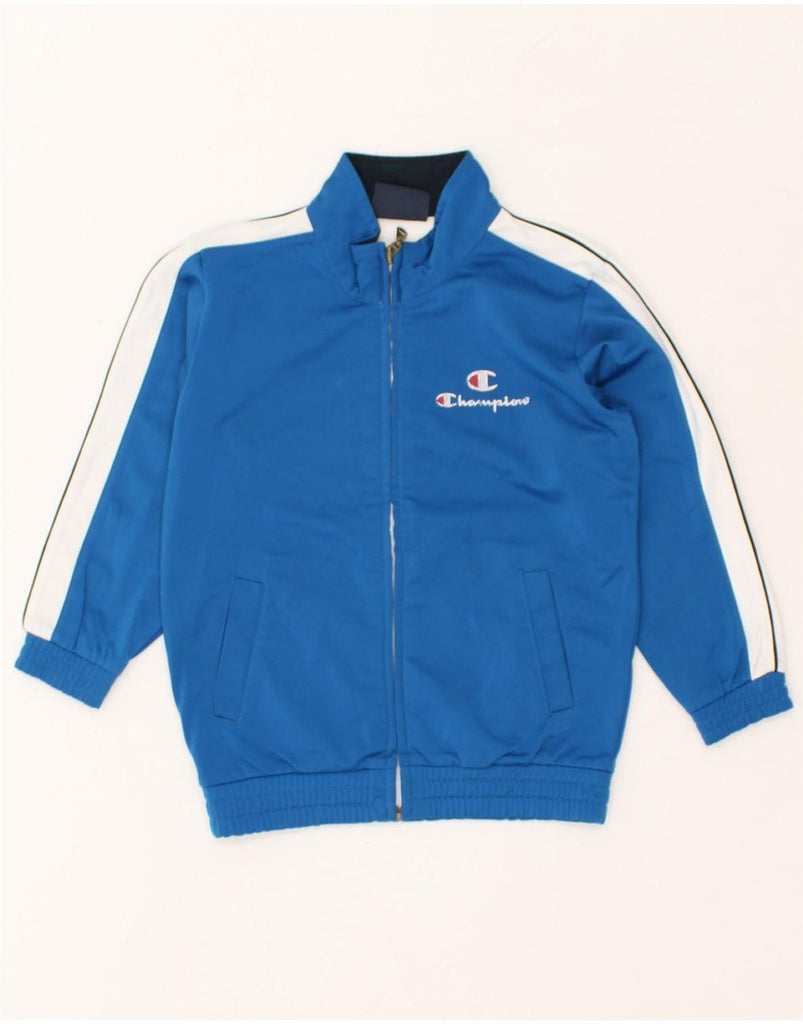 CHAMPION Boys Graphic Tracksuit Top Jacket 3-4 Years 2XS Blue Colourblock | Vintage Champion | Thrift | Second-Hand Champion | Used Clothing | Messina Hembry 