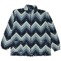 Vintage Mens Fleece Jacket UK 40 Large Blue Geometric