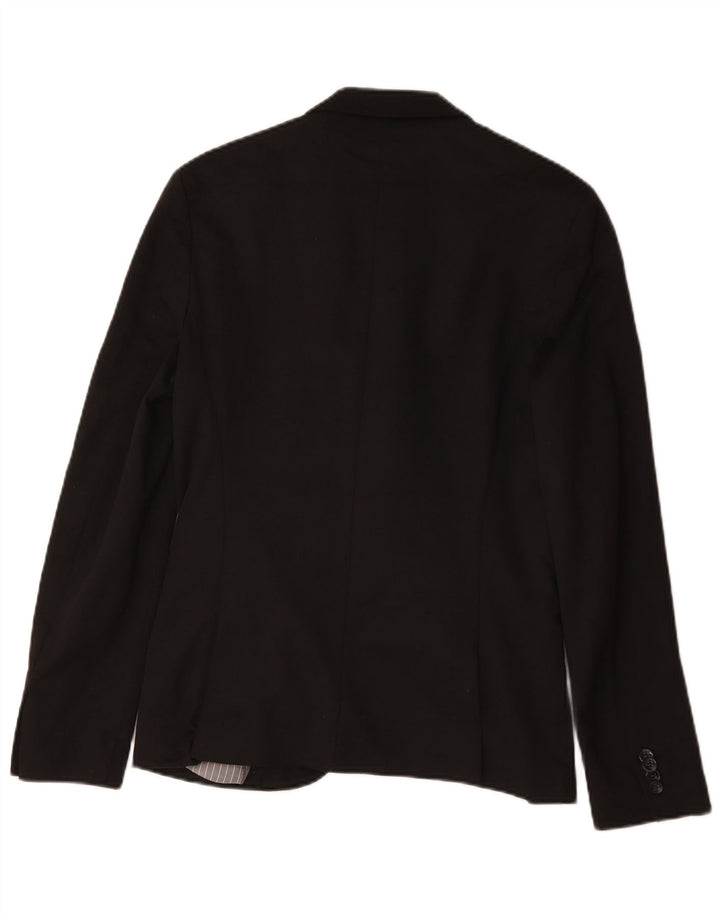 Zara Mens 1 Button Blazer Jacket UK 40 Large Black