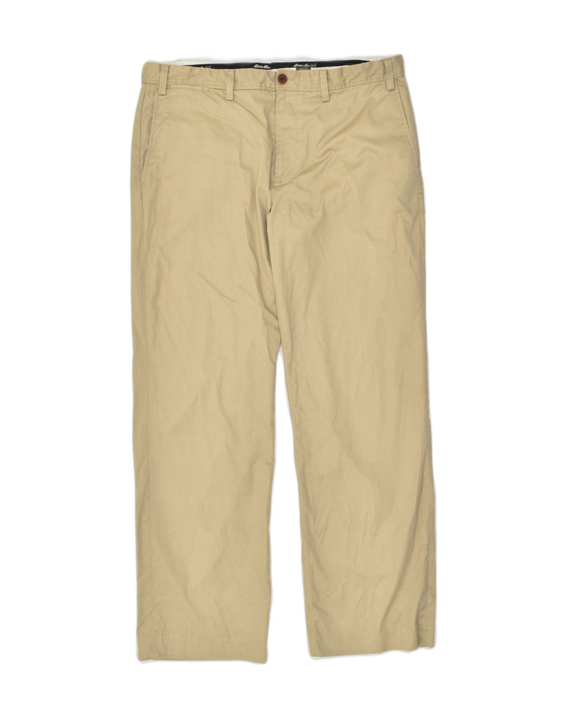 EDDIE BAUER Mens Straight Casual Trousers W38 L32 Beige Cotton | Vintage Eddie Bauer | Thrift | Second-Hand Eddie Bauer | Used Clothing | Messina Hembry 