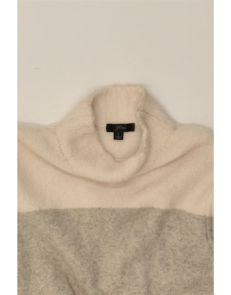 J. CREW Womens Turtle Neck Jumper Sweater UK 14 Large Grey Colourblock | Vintage J. Crew | Thrift | Second-Hand J. Crew | Used Clothing | Messina Hembry 