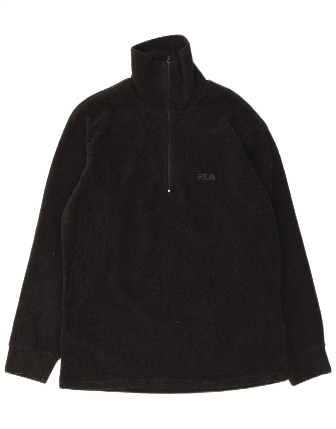 Fila Womens Zip Neck Fleece Jumper UK 10 Small Black