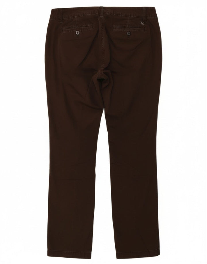 Eddie Bauer Womens Straight Chino Trousers US 6 Medium W32 L30 Brown Cotton
