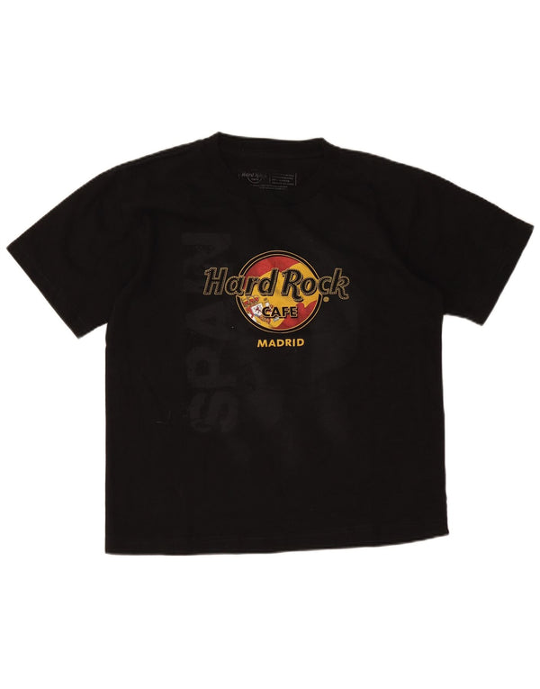 Hard Rock Cafe Boys Madrid Graphic T-Shirt Top 11-12 Years Small Black