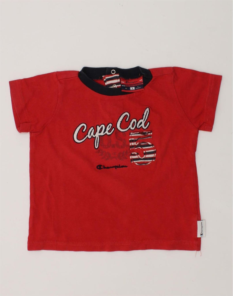 CHAMPION Baby Boys Graphic T-Shirt Top 9-12 Months Small Red | Vintage Champion | Thrift | Second-Hand Champion | Used Clothing | Messina Hembry 