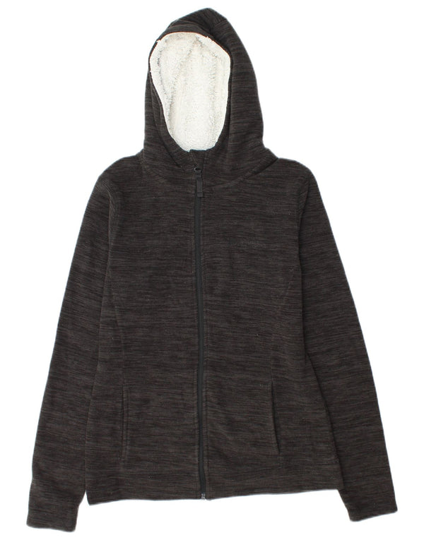 Mountain Warehouse Womens Sherpa Fleece Jacket UK 10 Small Black Flecked