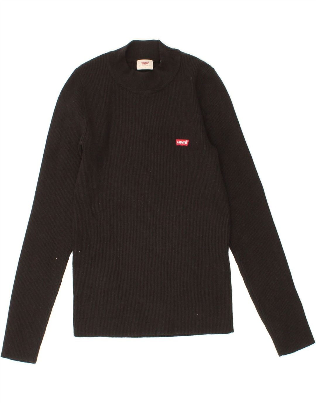 LEVI'S Womens Turtle Neck Jumper Sweater UK 8 Small Black Acrylic Vintage Levi's and Second-Hand Levi's from Messina Hembry 