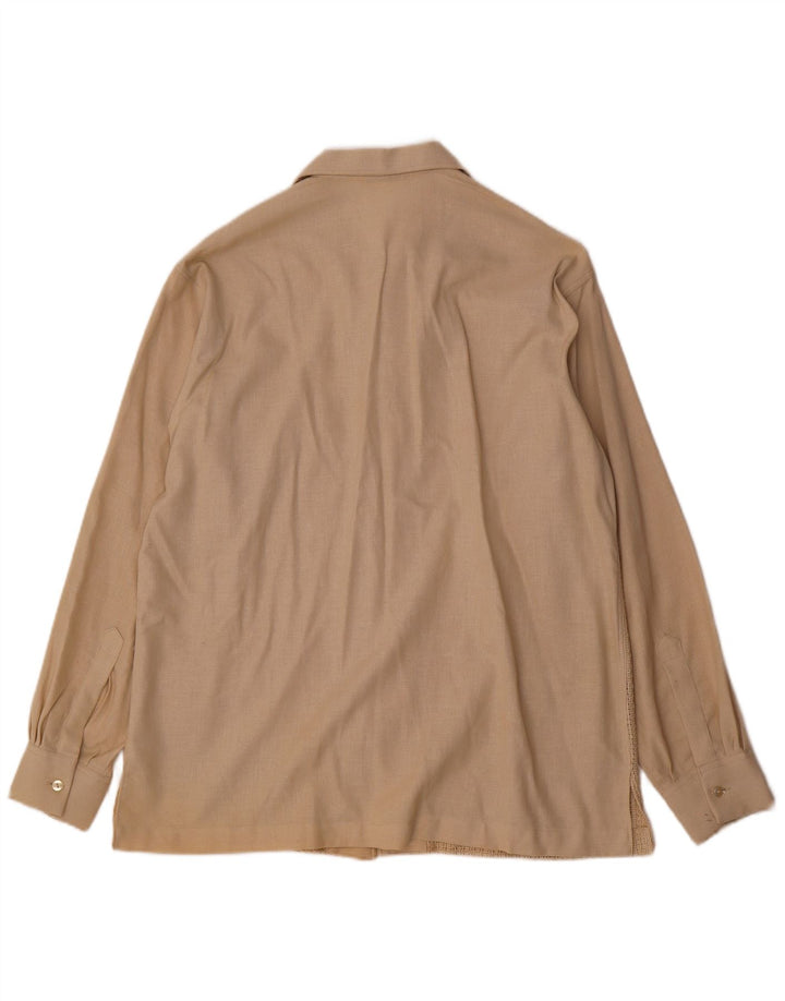 Vintage Mens Shirt Medium Beige