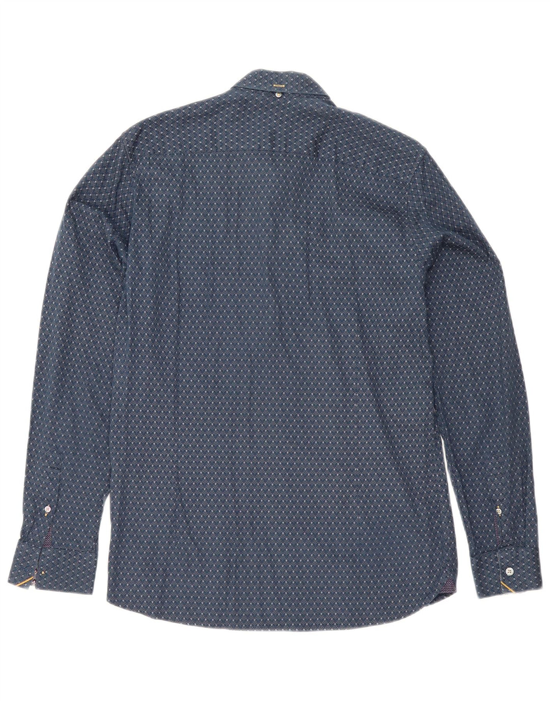 Ted Baker Mens Shirt Size 3 Medium Navy Blue Floral Cotton