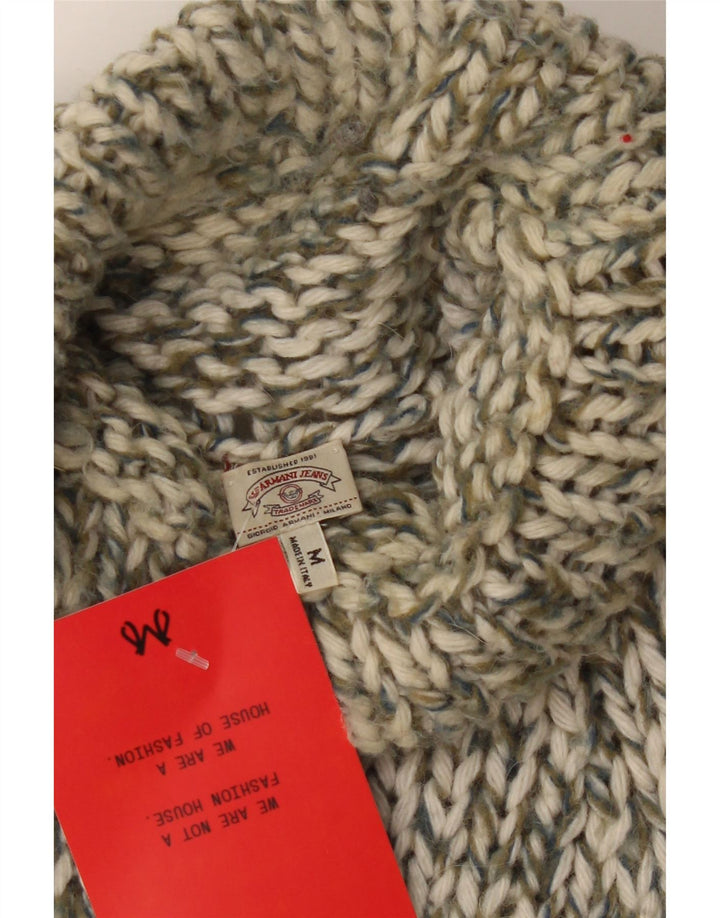 Armani Jeans Womens Roll Neck Jumper Sweater UK 14 Medium Grey Flecked