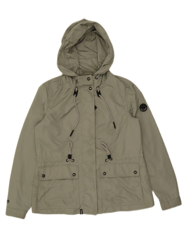 KHUJO Womens Hooded Utility Jacket UK 14 Medium Green Polyester