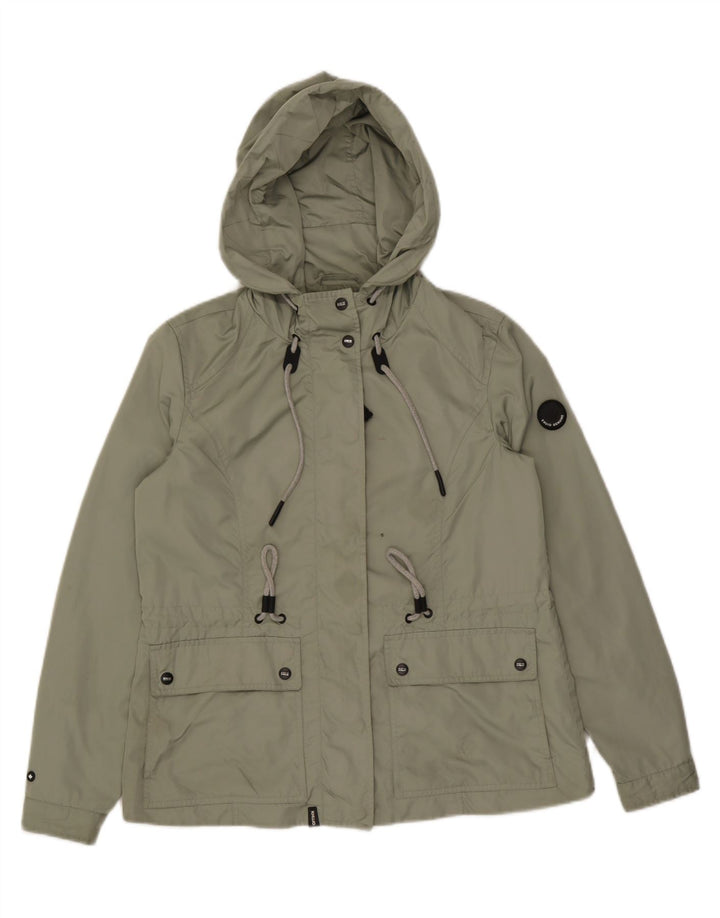 KHUJO Womens Hooded Utility Jacket UK 14 Medium Green Polyester