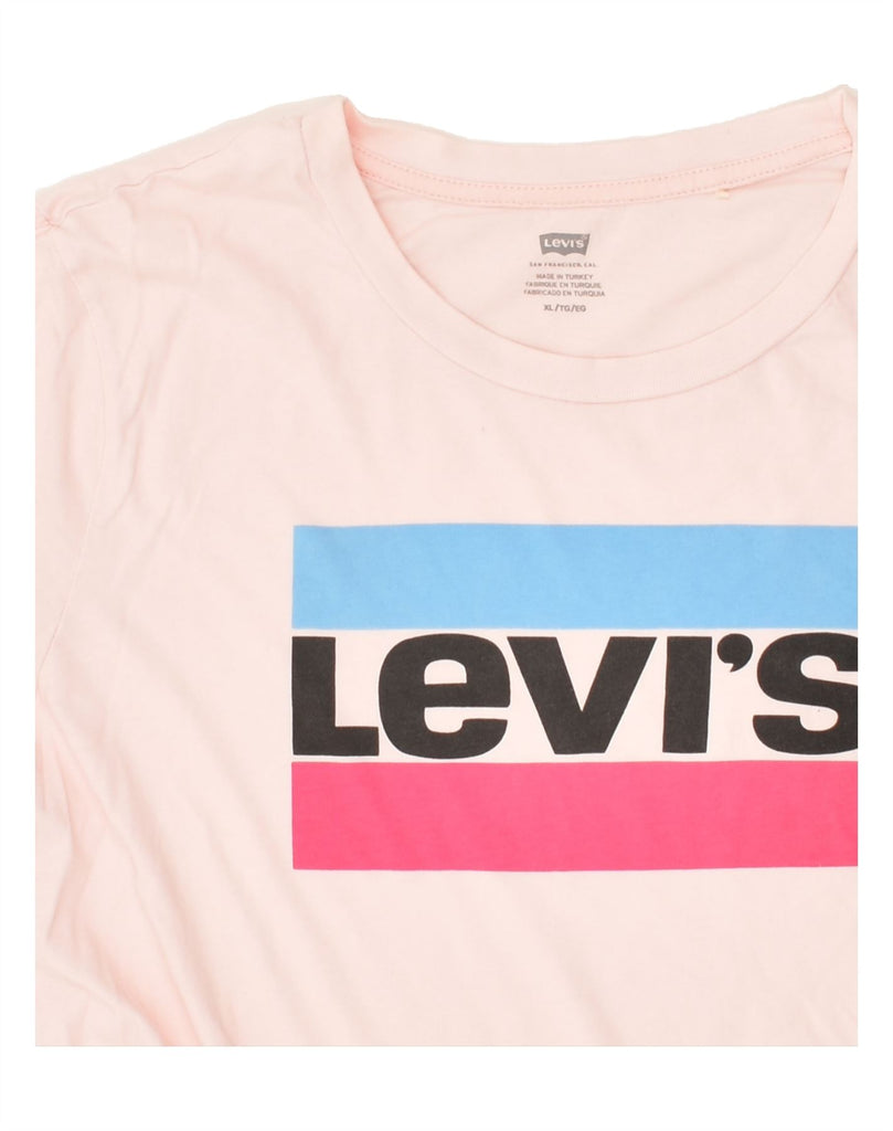 LEVI'S Womens Graphic T-Shirt Top UK 18 XL Pink | Vintage Levi's | Thrift | Second-Hand Levi's | Used Clothing | Messina Hembry 